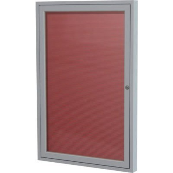 Ghent Ghent Enclosed Letter Board - Outdoor / Indoor - 1 Door - Burgundy Board w/Silver Frame - 36" x 36" PA13636BX-BG